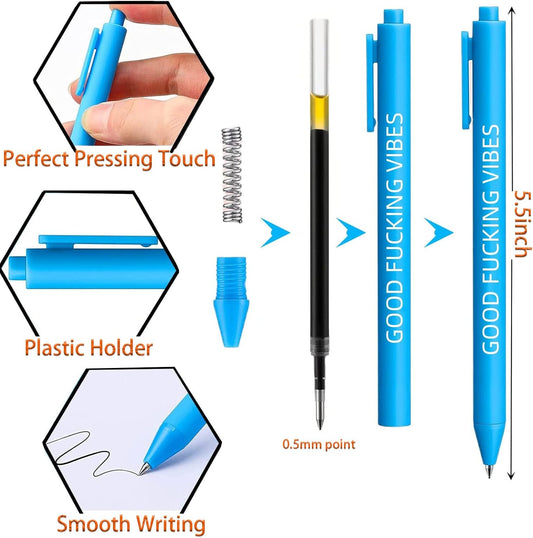 11PCS Funny Pens, Describing Mentality Daily Pen Set