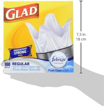 Glad White Garbage Bags - Small 25 Litres - Febreze Fresh Clean Scent, 100 Trash Bags, Made in Canada of Global Components