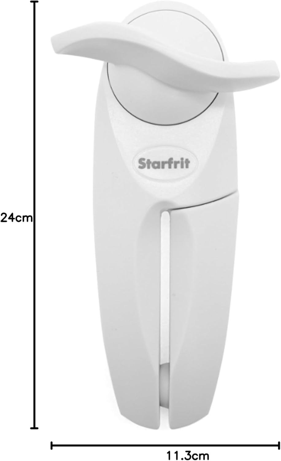 Starfrit Little Beaver Can Opener, Safe, Holds Lid and Leaves No Sharp Edges on Lid, Comfort Grip, 3-Year Warranty, White