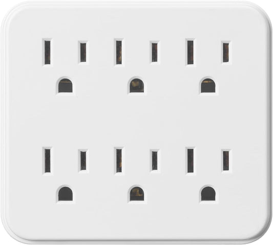 Globe Electric 46007 6-Outlet Multi-Tap Wall Tap, Grounded, White Finish
