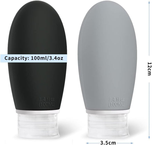 100ml Travel Bottles for Toiletries, Opret 3 Pack 3.4oz Leak Proof Silicone Bottles Refillable Travel Containers TSA Approved BPA Free for Shampoos Conditioner Cosmetic Lotion