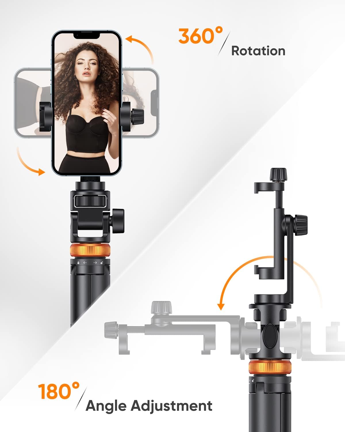 EUCOS 62" Phone Tripod, Tripod for iPhone & Selfie Stick with Remote, Extendable Cell Phone Stand & Travel Tripod, Solidest Tripod for Phone Compatible with iPhone/Android