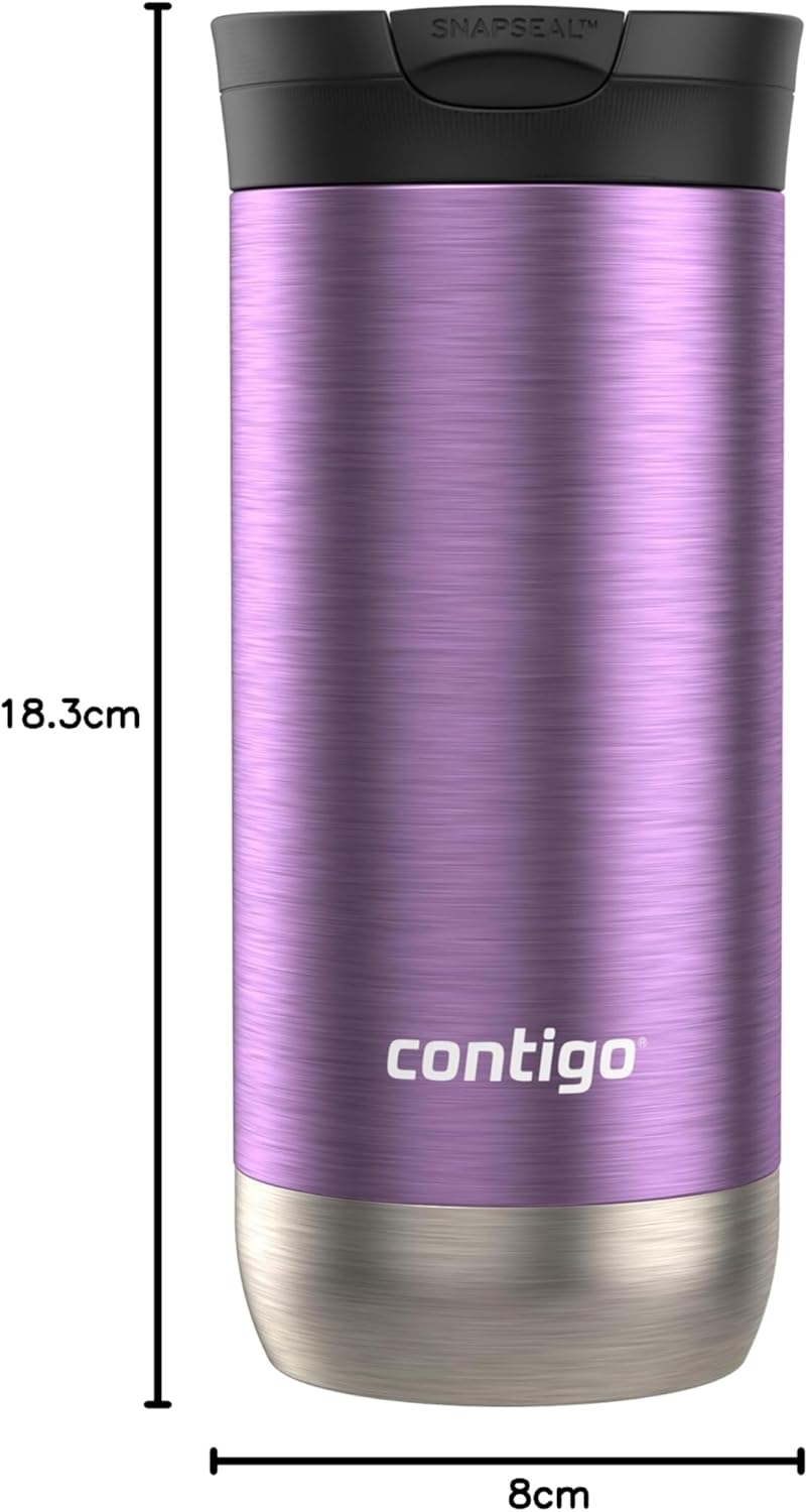 Contigo Huron 2.0 Stainless Steel Travel Mug with Leak-Proof SnapSeal Lid, Vacuum-Insulated Tumbler for Coffee and Tea