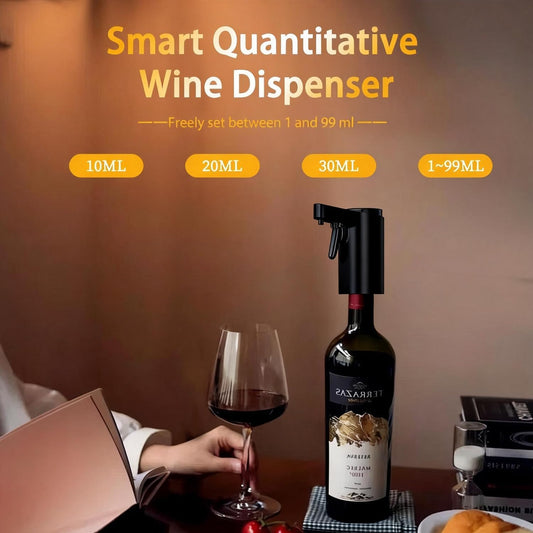 Electric Wine Dispenser & Aerator with Touch Pouring, 5-in-1 Smart Liquor Dispenser for Wine and Whiskey, Adjustable 1-99ml Pour, Rechargeable Battery, Universal Fit