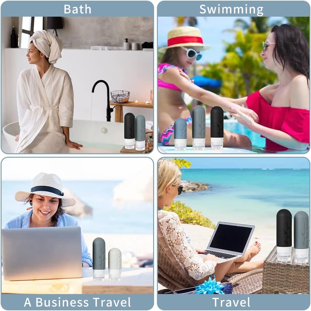 18 Pack Travel Bottles for Toiletries, Travel Essentials TSA Approved Silicone Travel Size Toiletries, Leak-Proof Refillable Travel Containers for Toiletries Vacation Essentials