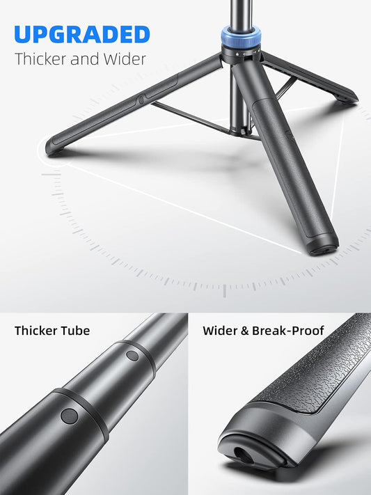 Kaiess 62" Phone Tripod, Selfie Stick Tripod & Phone Tripod Stand with Remote, Cell Phone Tripod for iPhone, Extendable Travel Tripod Compatible with iPhone/Android/Camera