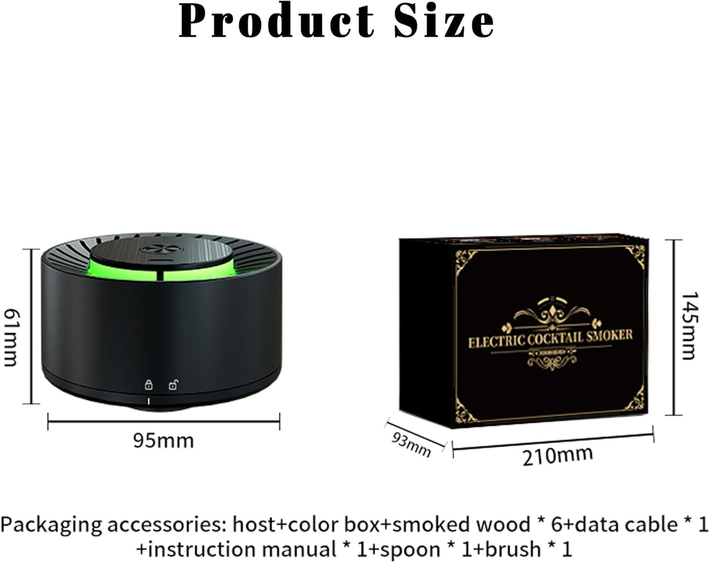 Electric Whiskey Smoker Kit,Rechargeable Cocktail Smoker Kit Built-in Lighter with LED Light and 6 Wood Chips, Old Fashioned Smoker Kit, Bourbon Whiskey Gift Ideas for Men/Dad/Husband