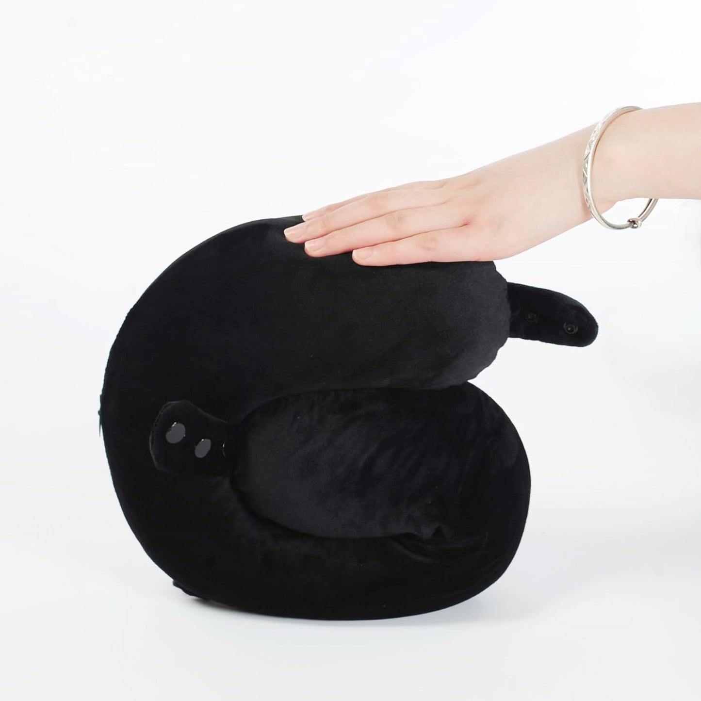 Travel Neck Pillow, Top Memory Foam Pillow for Head Support, Ideal for Airplanes, Cars, and Home Recliners, Adjustable and Soft (Black)