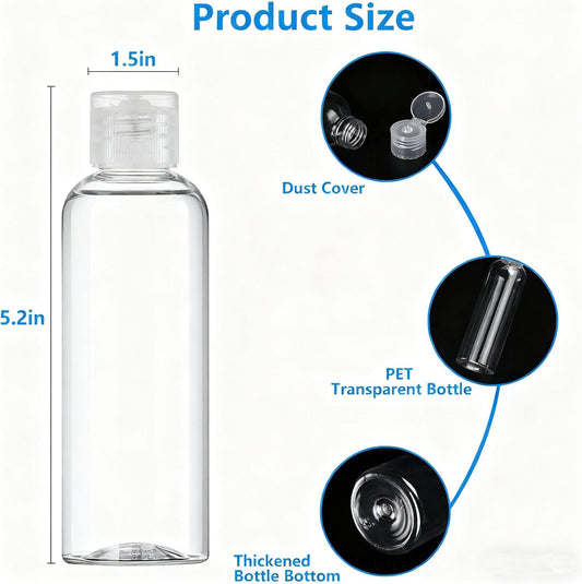 DTDNZKN 4 Pack 3.4 Oz (100ml) TSA Approved Travel Bottles for Toiletries, Leak Proof Plastic Travel Essentials Accessories