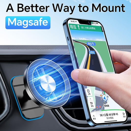 Kaistyle for Magsafe Car Mount【20 Strongest Magnets】Magnetic Phone Holder for Car Phone Holder Mount Dash【360°】Cell Phone Mount for Car Accessories for Women Men iPhone 17 Pro Max Air 16 15 14 13 12
