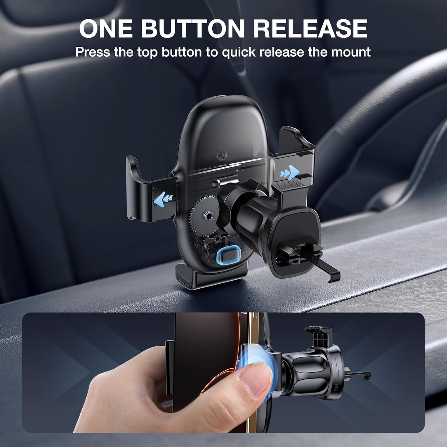 Miracase Phone Holder for Car Vent【2026 Wider Clamp & Metal Hook】 Car Phone Holder Mount for Vent Clip Hand Free Cell Phone Car Mount for iPhone 17 Pro Max 16 15 14 13 12 Samsung S25 Car Accesorries