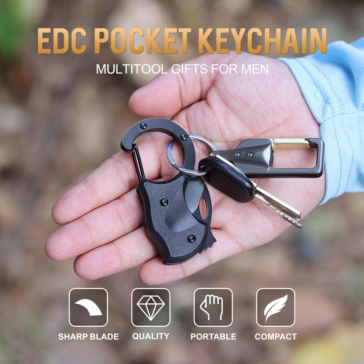 Gifts for Men Dad Husband Grandpa, Mens Stocking Stuffers for Christmas, EDC Keychain Tool for Men, Christmas Fathers Day Birthday Gift for Dad, Stocking Stuffers for Him Who Have Everything