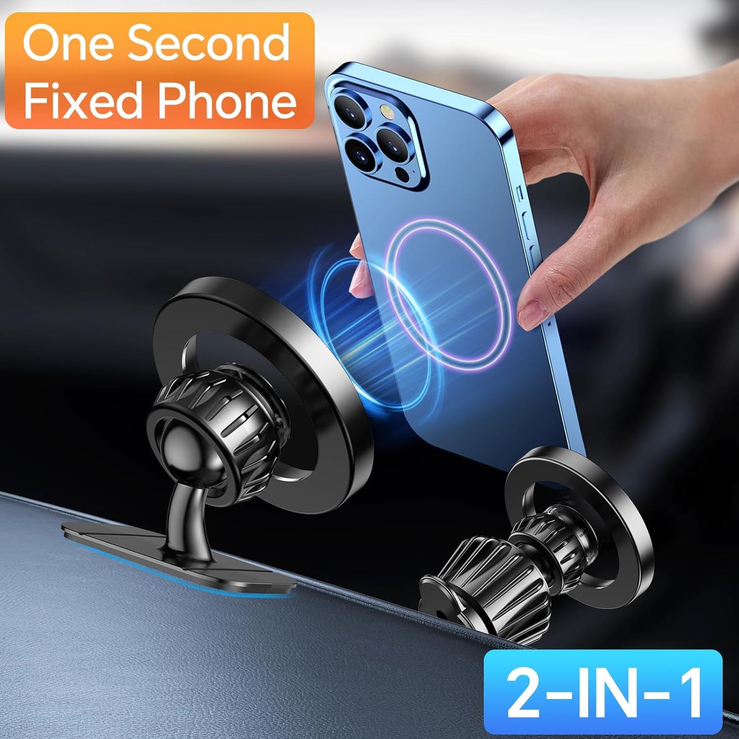 Kaistyle for Magsafe Car Mount【20 Strongest Magnets】Magnetic Phone Holder for Car Phone Holder Mount Dash【360°】Cell Phone Mount for Car Accessories for Women Men iPhone 17 Pro Max Air 16 15 14 13 12