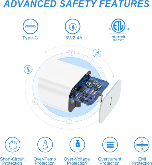 iPhone Charger Fast Charging【Apple MFi Certified】 3Pack USB-C Wall Charger Block with 6FT USB C to Lightning Cables for iPhone 14/14 Pro/14Pro Max/13/13 Pro/12/12 Pro/12 Pro Max/11/Xs Max/XR/X Type C