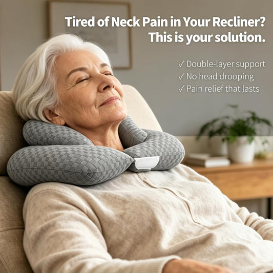 Double Layer Neck Pillow for Pain Relief - Ergonomic Headrest & Neck Support for Recliner.