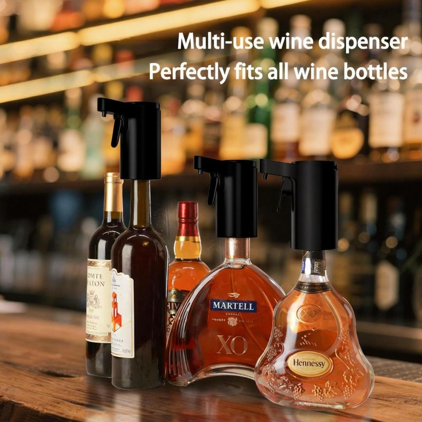 Electric Wine Dispenser & Aerator with Touch Pouring, 5-in-1 Smart Liquor Dispenser for Wine and Whiskey, Adjustable 1-99ml Pour, Rechargeable Battery, Universal Fit