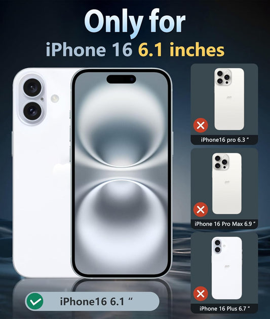 FNTCASE for iPhone 16 Case Clear: Magnetic Phone Cases with Screen Protector Drop Proof Compatible with Magsafe Slim Anti Yellowing Rugged Shockproof Protective Cell Cover (A-Clear Magnetic)