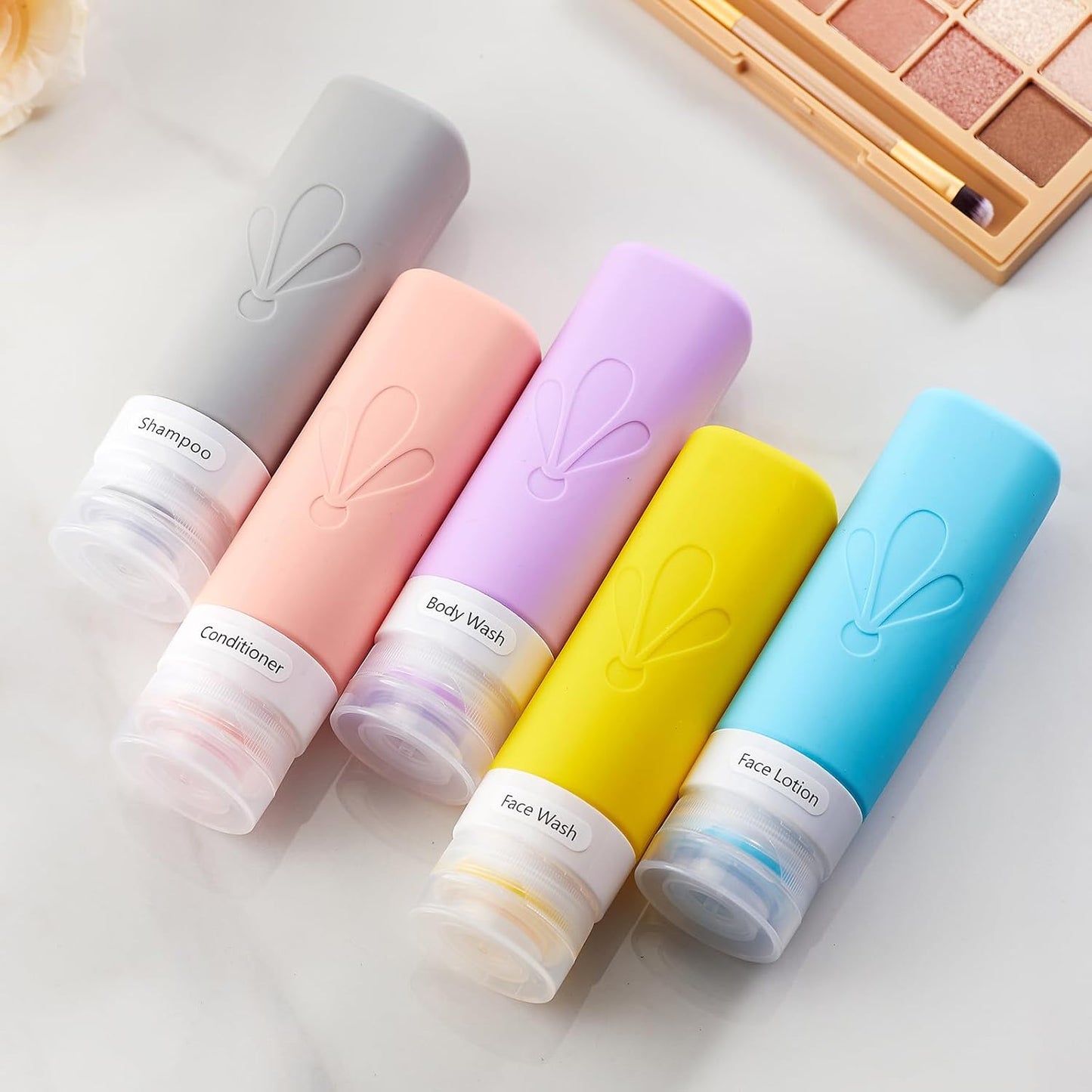 INSFIT Travel Bottles for Toiletries, TSA Approved 90ml Travel Size Toiletries, BPA Free Leak Proof Squeezable Silicone Tubes Travel Essentials for Shampoo Conditioner Lotion Soap