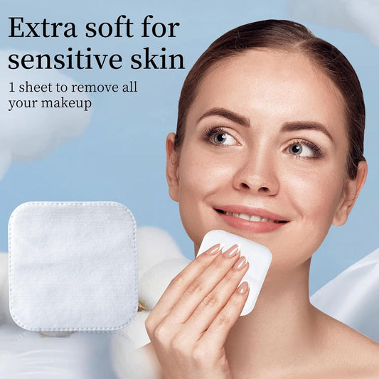 SHINO Premium Natural Square Cotton Pads,300 Ps XL Biodegradable Pads, Makeup Remover Pads for Sensitive Skin - Beauty, Personal Care, Baby Care & Daily Cosmetics (Pack of 3)