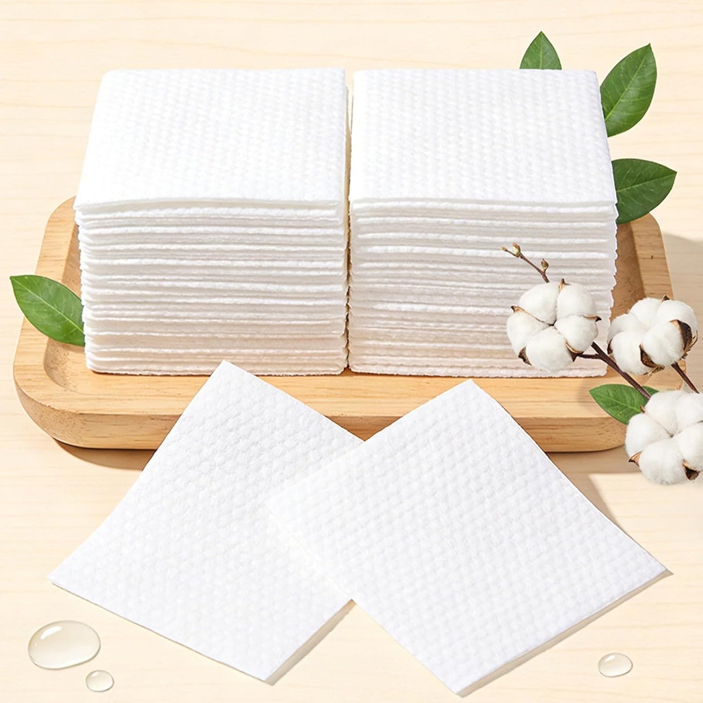Square Cotton Pads 150 Counts Lager Size Cotton Makeup Remove Pads Not to Shed or Fall Apart Face Cotton Pads for Daily Skin Care, Lint-Free, 3.15'X3.94''
