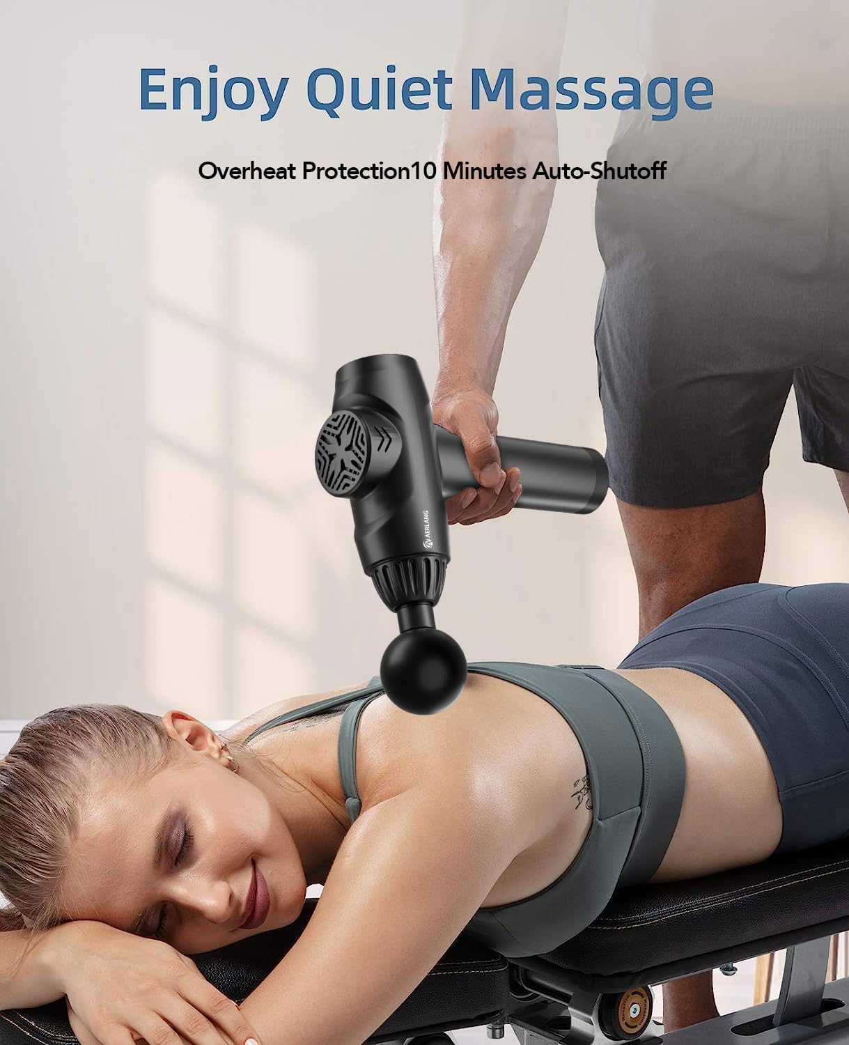 AERLANG Massage Gun,Mothers day gifts ideas Percussion Massage Gun, Muscle Handheld Deep Tissue Massager (Black)-– Six Different Adjustable Heads for Different Muscle Groups - 20 Speed Option