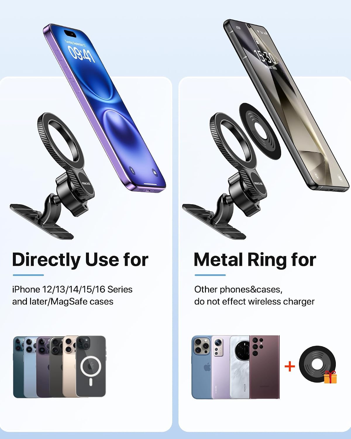 Miracase for MagSafe Car Mount【Won’t Block Vent &20 Strongest Magnets】 Magnetic Phone Holder for Car Phone Holder Mount Dash for Car Accessories for Women Men for iPhone 17 Pro Max Air 16 15 14 13 12