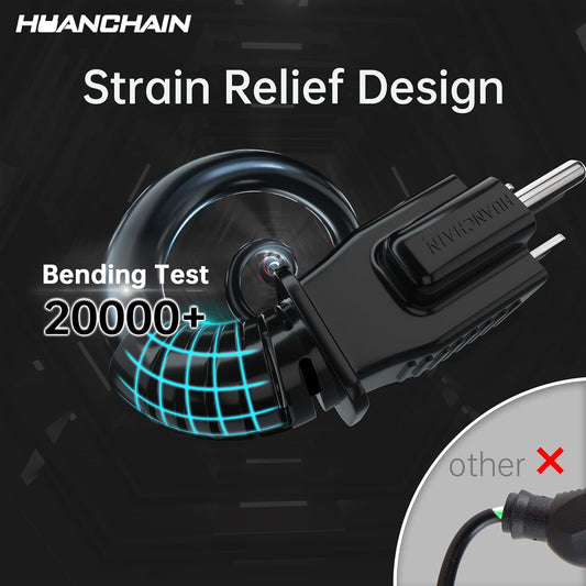HUANCHAIN Indoor Outdoor Black Extension Cord 25 ft Waterproof, 16/3 Gauge Flexible Cold-Resistant Appliance Cable Outside, 13A 1625W 16AWG SJTW, 3 Prong Electric Cord, ETL