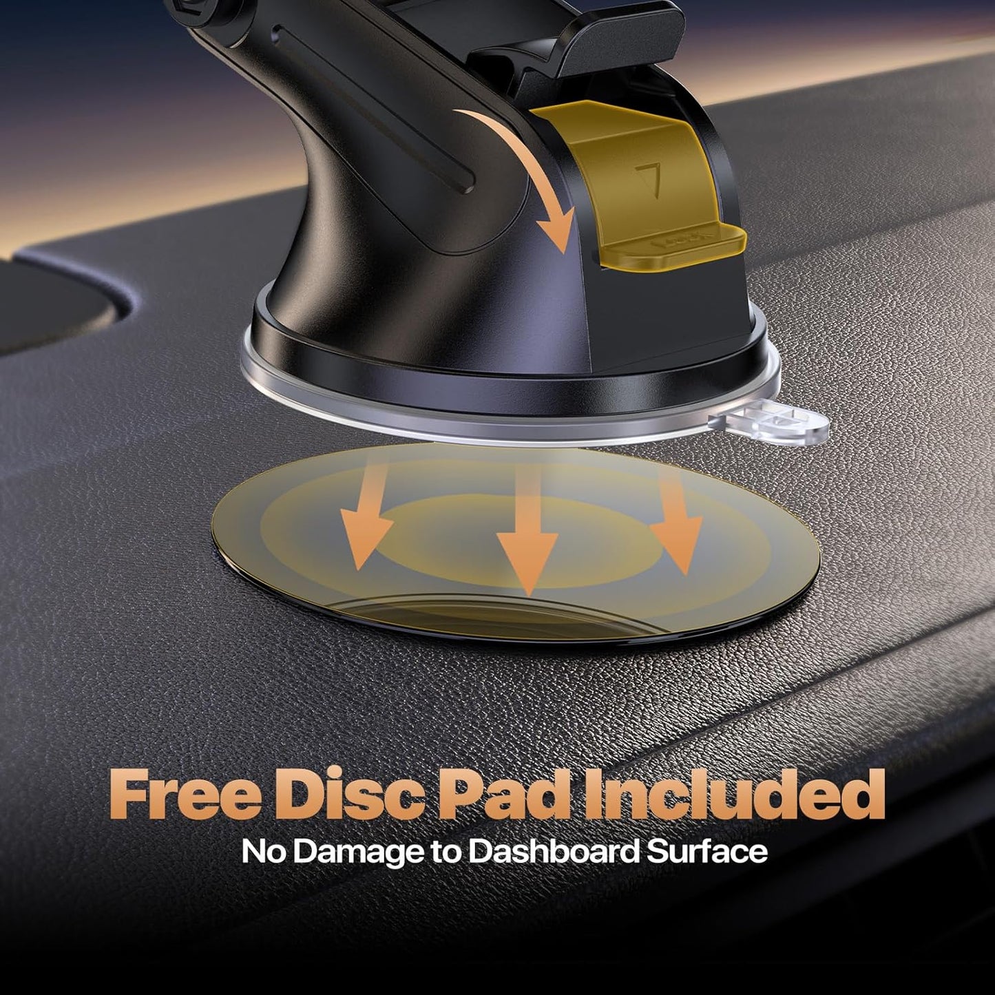 Miracase Phone Holder for Your Car, GPS Vehicle Mounts with Suction Cup Base & Vent Hook, Long Adjustable Arm & 360° Rotation for Multiple Viewing Angles, Compatible with 4-7.2 Inch Phones