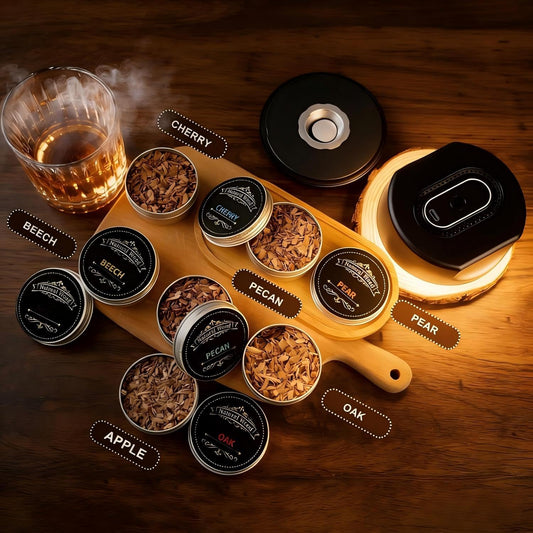 Whiskey Smoker Kit -Electric Cocktail Smoker Kit with 6 Flavors Wood Chips, Rechargeable Old Fashioned Smoker Kit, Bourbon Smoker Kit, Drink Smoker Kit Gifts for Men/Dad/Husband