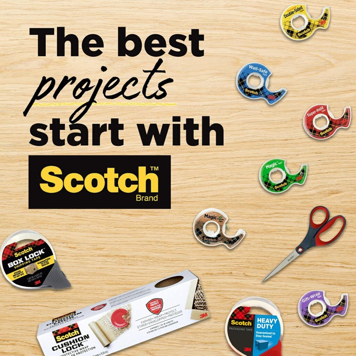 Scotch Tape Gift Wrap Tape, 19mm Wide x 10.1m, 3 Rolls in Dispensers