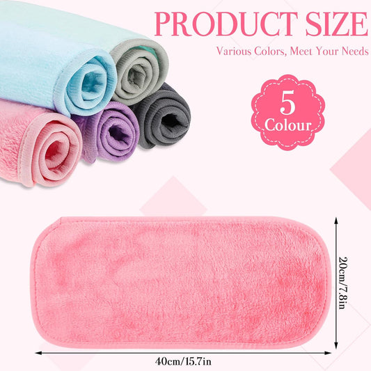 5 Pack Makeup Remover Cloths Reusable Makeup Remover Pads 15.7 x 7.8 inch Microfiber Facial Cleansing Cloths Removing Towels for Washing Face