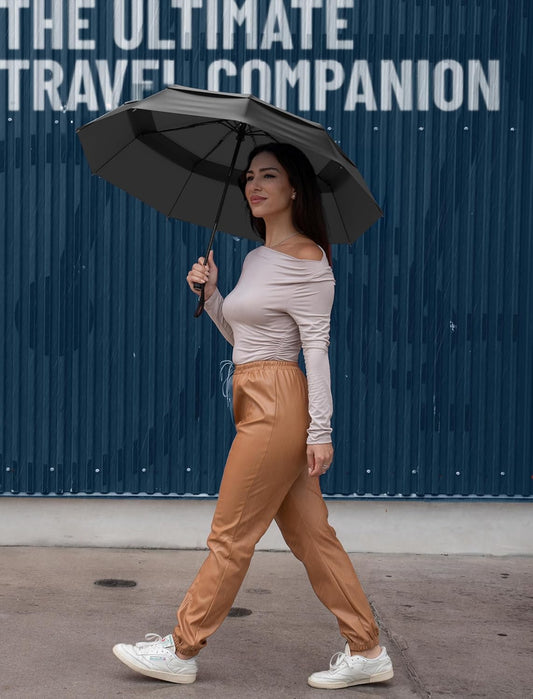 Repel Windproof Travel Umbrella - Compact & Withstands Winds up to 100MPH, Strongest Premium Auto Folding Umbrella for Rain and Sun - Durable, Light & Portable for Women & Men, Fits Backpack & Cars