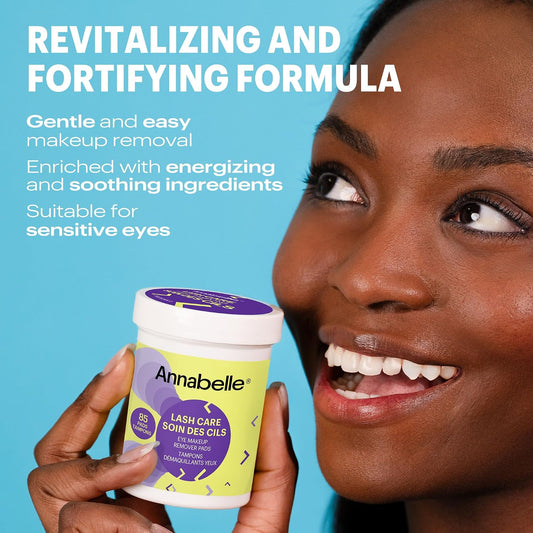 Annabelle Soothing De-Puffing & Lash Care Eye Makeup Remover Pads, Paraben-Free, Fragrance-Free, Soap-Free, Hypoallergenic, Cruelty-Free, 85 Pads