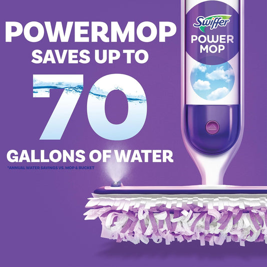 Swiffer PowerMop Floor Cleaning Solution with Unstopables Fresh Scent, 1.5 L Total (2 Count of 750 mL Each)