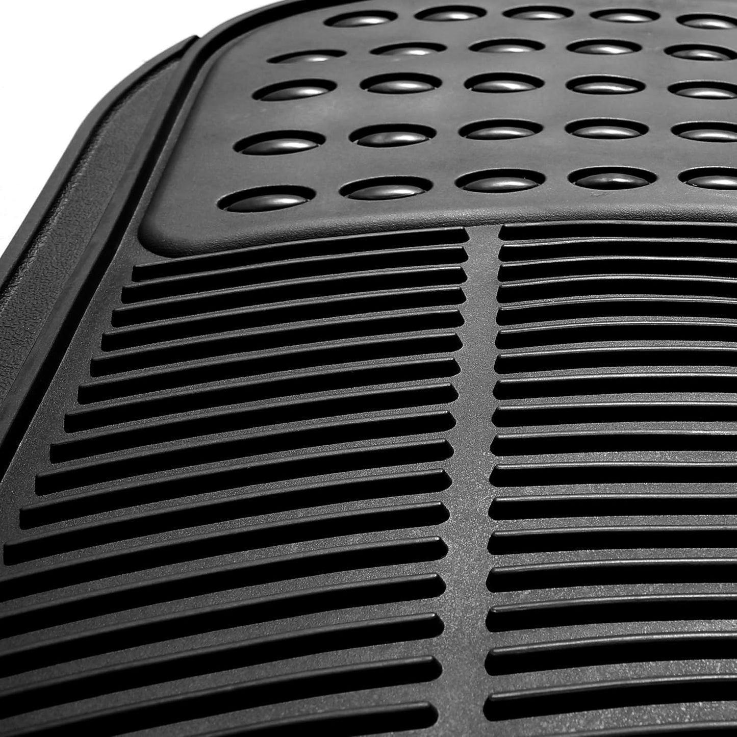 FH Group Automotive Floor Mats Solid Black Climaproof for All Weather Protection Universal Fit Trimmable Heavy Duty fits Most Cars, SUVs, and Trucks, 3pc Full Set F11306BLACK