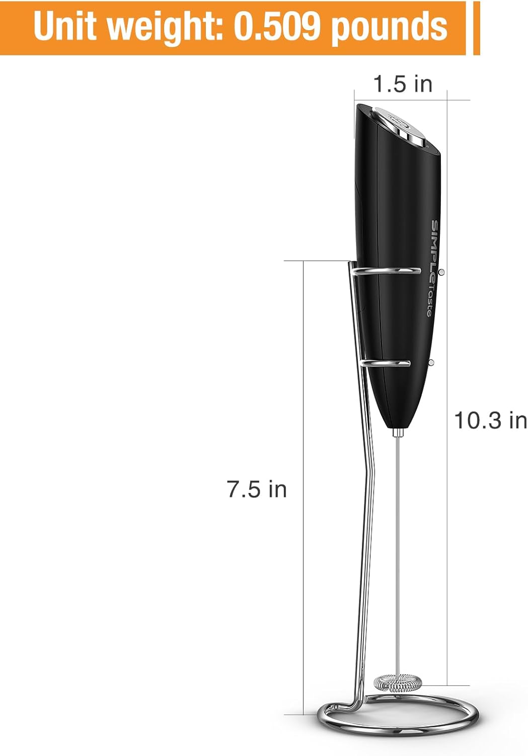 SIMPLETASTE Milk Frother Handheld Electric Foam Maker