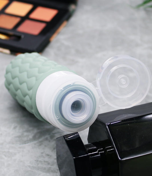 100 ml Silicone Travel Bottles for Toiletries with Labels/Clear Bag