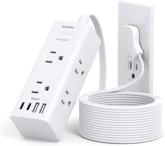 10FT Extension Cord Indoor, Power Bars with Surge Protector