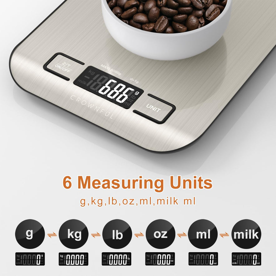 11lb Digital Kitchen Scales Weight Ounces and Grams for Cooking and Baking