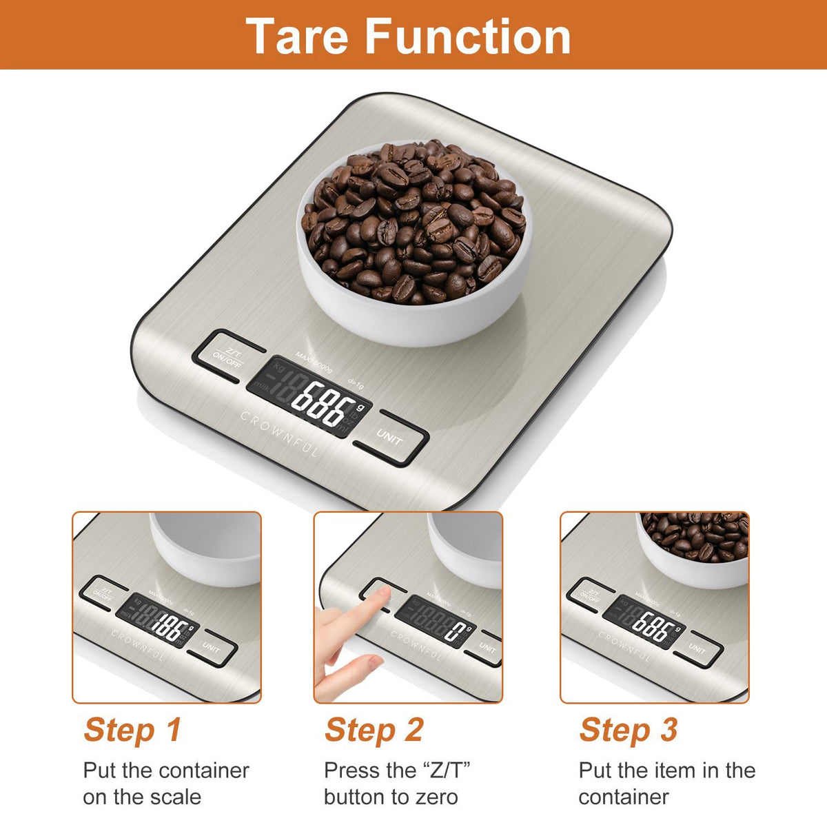 11lb Digital Kitchen Scales Weight Ounces and Grams for Cooking and Baking