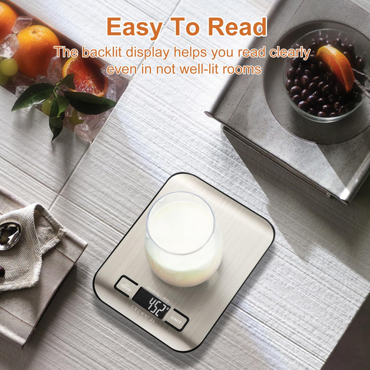 11lb Digital Kitchen Scales Weight Ounces and Grams for Cooking and Baking