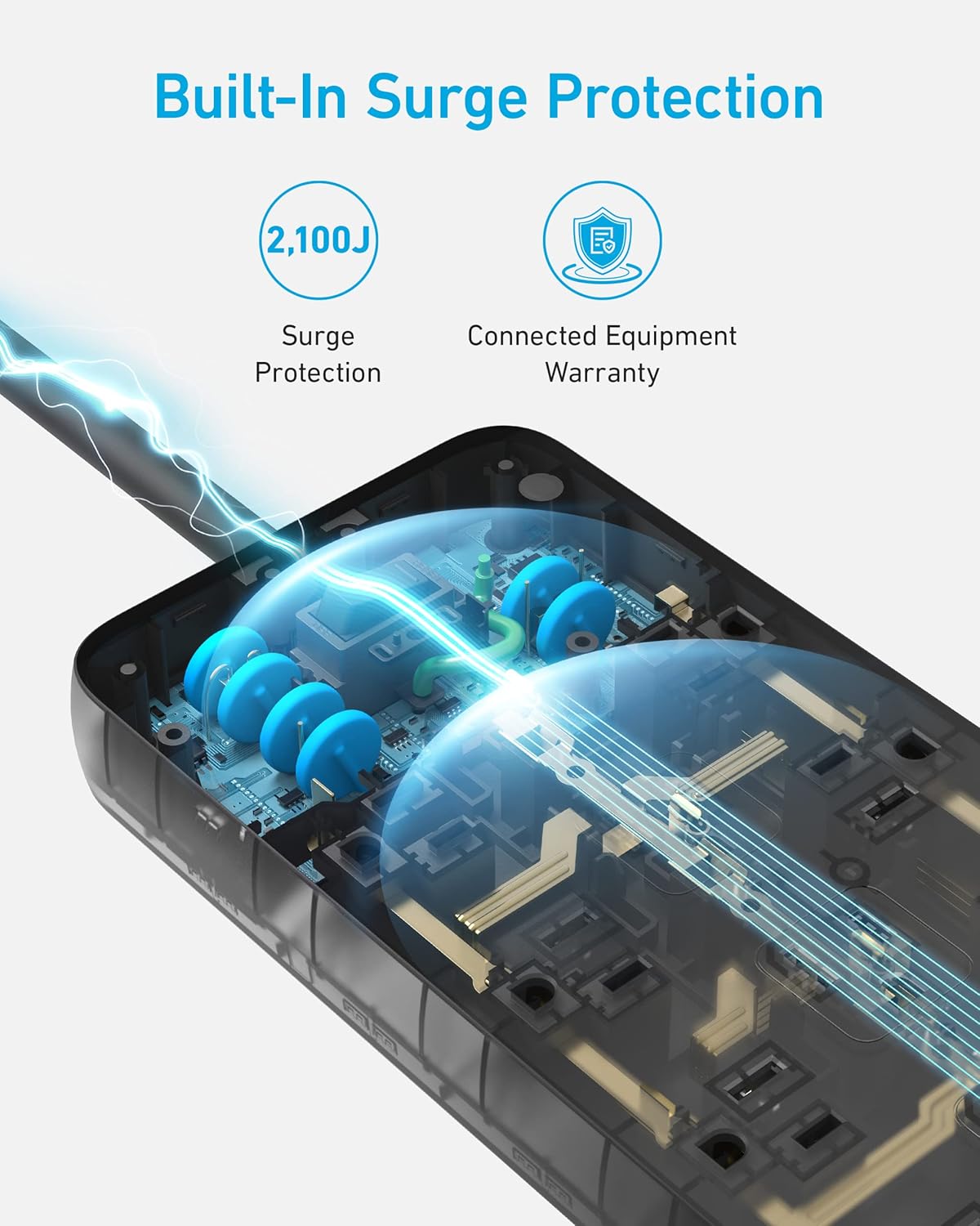12 Outlets with 2 USB A and 1 USB C Port for Multiple Devicesc