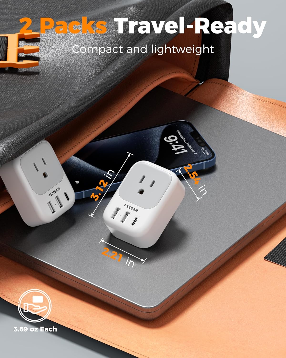 2 Pack Australia Travel Plug Adapter, TESSAN Canada to Australia Plug