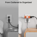 3-Pack 3 Way Plug Adapter 15A 1875W in Combo Colors (3 Prong 3 Outlet Adapter