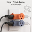 3-Pack 3 Way Plug Adapter 15A 1875W in Combo Colors (3 Prong 3 Outlet Adapter