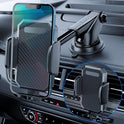 3-in-1 Car Phone Holder, [ Off-Road Level Suction Cup & Clip] Universal Cell Phone Holder
