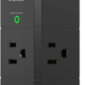 USB Outlet Extender Surge Protector - with Rotating Plug, 6 AC Multi Plug Outlet and 3 USB Ports (1 USB C), 3-Sided Swivel Power Strip with Spaced Outlet Splitter for Home, Office, Travel (Black)