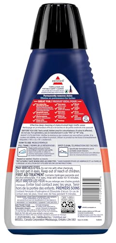 BISSELL Professional Spot and Stain Plus OXY Cleaning Formula for Portable Carpet and Upholstery Cleaners, 32oz, Car Auto Detailer Solution, Compatible with Little Green and SpotClean, 2038C