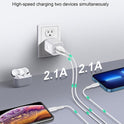 USB Wall Charger, 3-Pack 2.1A Dual Port USB Cube Charger Block Power Adapter Charging Plug Box Brick for iPhone 14 13 12 11 Pro Max SE XS XR X 8 7 6 6S Plus, Samsung, Moto, LG, Android Phones