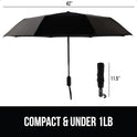 GORILLA GRIP Windproof Compact Stick Umbrella for Rain, One-Click Automatic Open and Close, Strong Reinforced Fiberglass Ribs, Easily Collapsible, Lightweight Portable Umbrellas for Travel